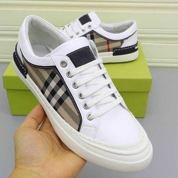 

burbreries mens leisure shoes fashion check luxury men designer sailing sneakers milan fashion design sizes burberies 3845 ships with origin