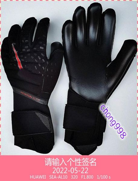 

2021 phantom elite men professional soccer goalkeeper gloves without finger protection goal thickened latex football gloves for go1094902, Black