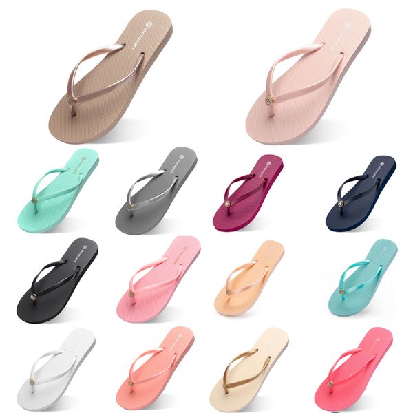 

2024 new summer beach slippers brown flat bottom flip-flops eur36-39, Black