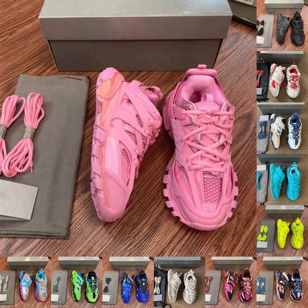 

2023 new luxury designer brand men women casual shoes track 3 3.0 white black sneakers tess.s. gomma leather trainer nylon printed platform