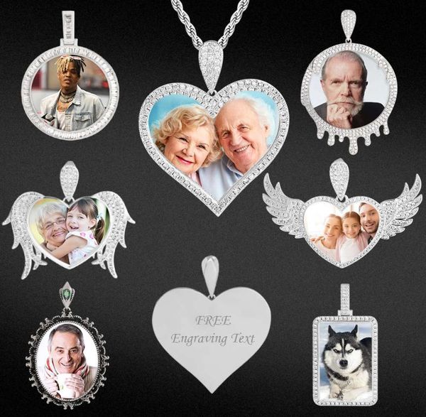 

krkc wholale custom memory locket picture necklace pendant chains jewelry heart sublimation po necklace with po wings9133809, Silver