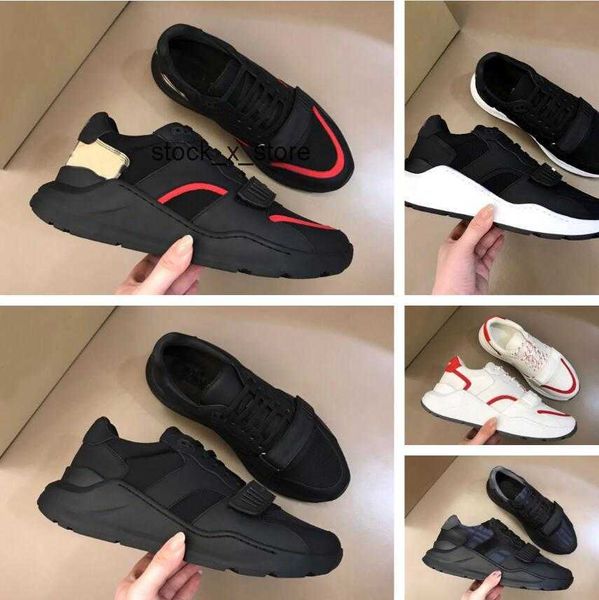 

runner burberies burbreries trainers famous 23ss men sports vintage sneakers shoes comfort lowmesh rubber man sole check skateboard walking, Black