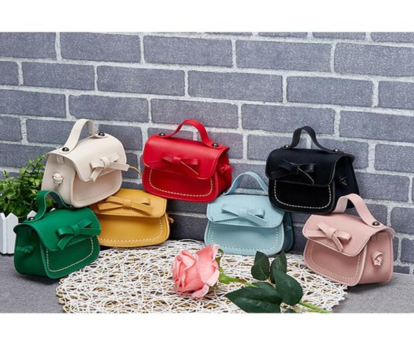

2020 brand new toddler baby messenger bags children kids girls princess shoulder bag handbag solid bowknot princess coin pursesak3223780, Black