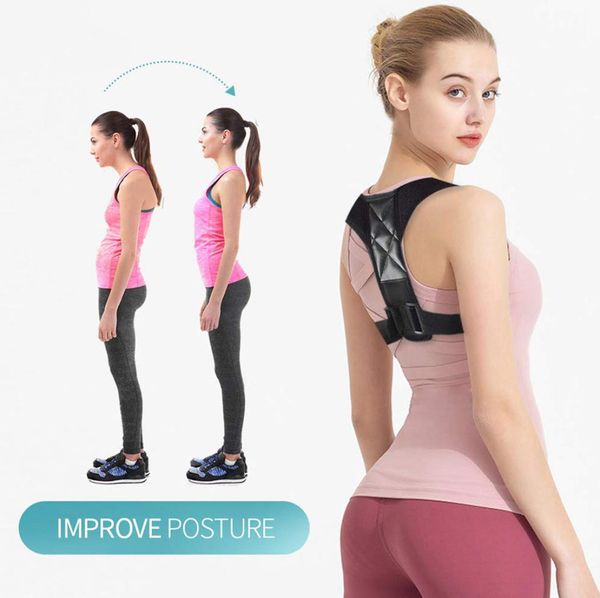 

medical adjustable clavicle posture braces men and women upper back support shoulder shoulder waist support belt waist posture cor5386086, Black;blue