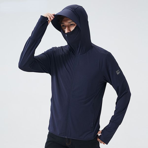 

men's jackets men golf windbreaker sun protection clothing upf 50 uv block hood thin outerwear summer jacket sport camping fishing skin, Black;brown