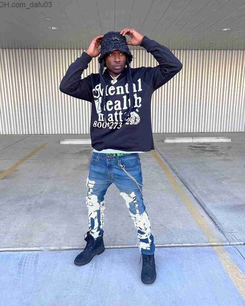 

men's hoodies sweatshirts y2k retro street clothes lettering cartoon hoodie oversized loose casual trend pullover 2023 new harajuku cou, Black