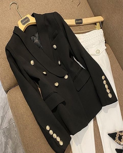 

june lips allmatch dusty pink green blue nude black blazer jacket womens gold buttons double breasted blazer xs5xl 2207058745469, White;black