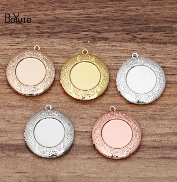 

boyute 10 pieceslot 32mm pendant 20mm cabochon base blank tray vintage round floating po locket2862336, Silver