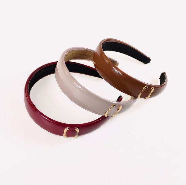 

6colors jewelry hair accessorie for women headband brand designer pu leather letter print hairband womens girl fashio1990521, Silver
