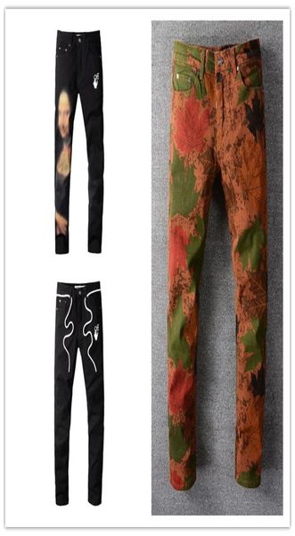 

mens jeans designer pants classic vintage white off trousers fashion slimleg cowboy famous brand zipper design hip hop denim3304908, Blue