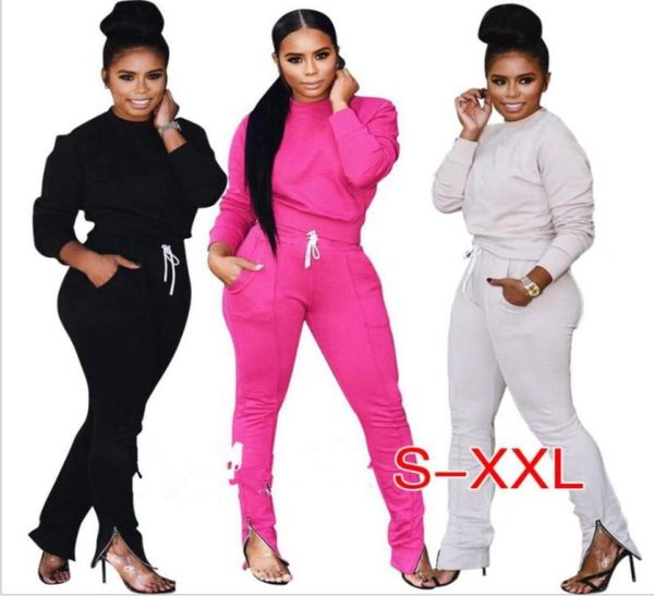 

2020 tracksuit women two piece set and track pants leggings bodycon 2 piece sweatsuit4404673, White