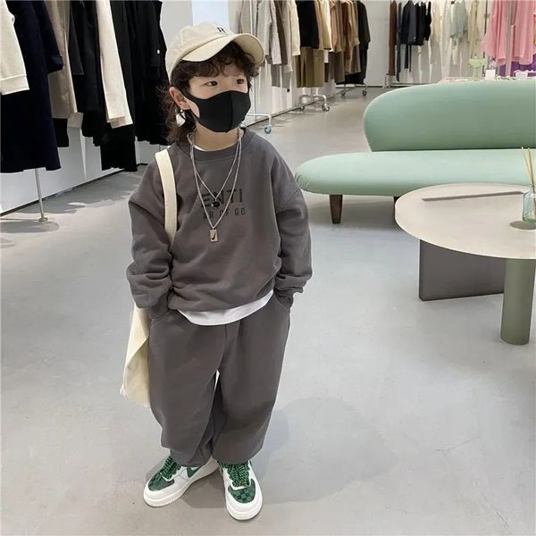 

designer kids clothing sets autumn winter sweater and pants clothes baby children tracksuit boys girls sportsuit long sleeve outfit hoodies, White