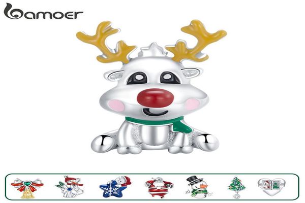 

cute reindeer metal beads for women 925 sterling plated silver charm jewelry for bracelet bangle christmas gifts bsc375 2105126225334, Bronze;silver