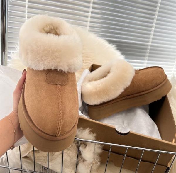 

f23 australia tatst snow boots designer womens classics mini boot platform ankle warm fur booties australian fluffy fuzz mule tazz slippers, Black
