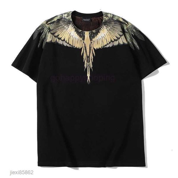 

chaopai mb wing men's and women's t-shirt marcelo classic printed feather short sleeve summerbfy3 3hqtj, White;black