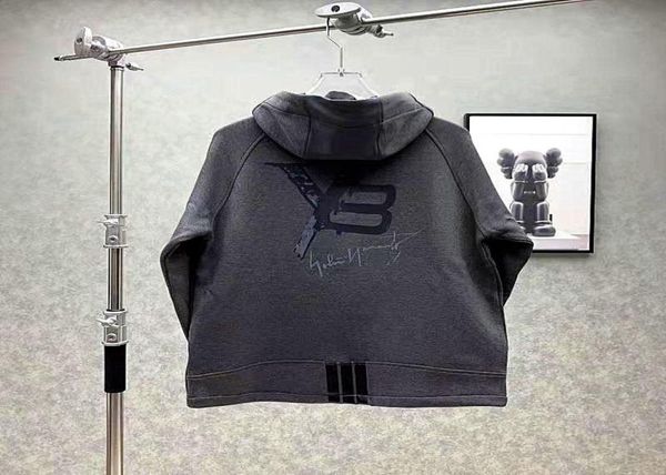 

men039s and women039s jacket y3 dark warrior sweater embroidered printed hooded zipper y3 jackets22431983895659, Black