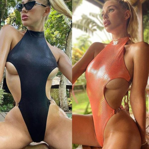 

one piece swimsuit snake print swimwear high cut bathing suit women bodysuit summer beach bikini ladies monokini swim wear 051611708, White;black