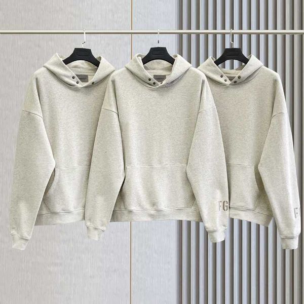 

2023 essentils hoodies fg7c letter on sleeve hip hop streetwear loose men women pullover season 7 collection sweatshirts, Black