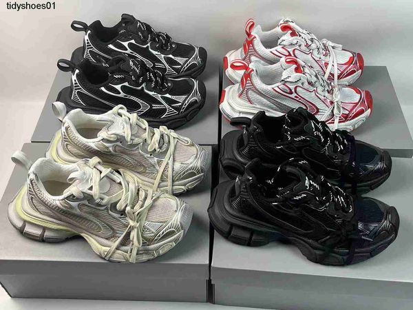 

pure original balenciga 9th generation 3xl men's and women's dad's shoes fashion design 2023 runway design worn dirty, Black
