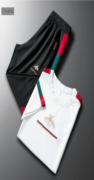 

shortsleeved tshirt men039s 2021 spring and summer new men039s casual sports trouser suit shortsleeved tshirt27124475493103, Gray