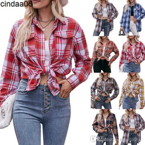 

spring and autumn women's plaid shirt new casual designer fashion oversize loose long sleeved shirts, White