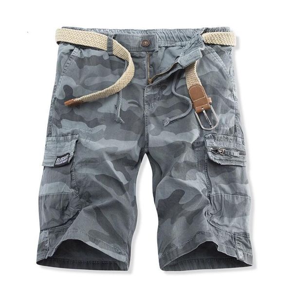 

men's shorts man military multi pocket loose cargo pants men camouflage summer male cotton casual tool 230802, White;black