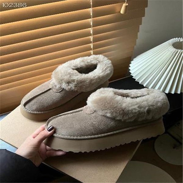 

australia snow boots designer womens mini boot platform ankle warm fur booties australian fluffy fuzz mule tazz slippers size eur35-44, Black