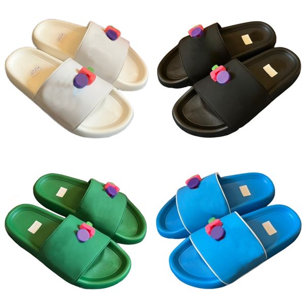 

slippers jelly color designer shoes luxury brand beach shoes classic women's sandals rubber bottom swimming pool shoes open toe flat he, Black