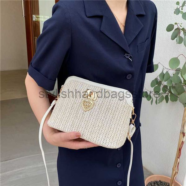 

beach this summer's popular straw woven 2023 new korean version texture cross body shell little fairy casual beach bagstylishhandbagsst
