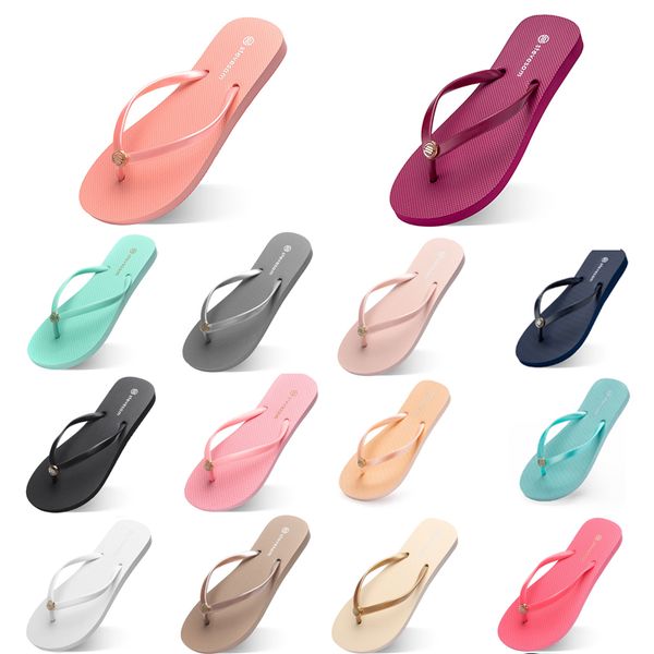 

2024 new summer beach slippers purplish red flat bottom flip-flops eur36-39, Black