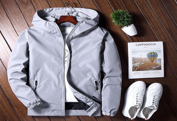 

2020 spring autumn mens casual solid hoodie jacket men plus size 4xl waterproof windbreaker coat male jaqueta masculina nz232807910, Black;brown