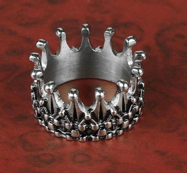 

mens vintage nobility king crown ring silver color 316l stainless steel biker rings punk fasion jewelry gift for men cluster6601617, Golden;silver