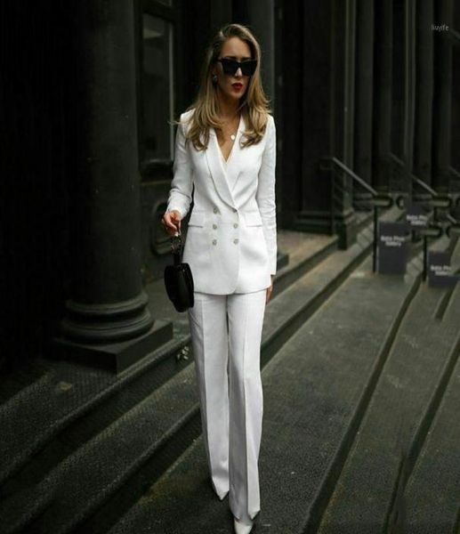 

womens white formal pant suits for women office ladies double breasted blazer pants women039s work pant suit costume homme18684490