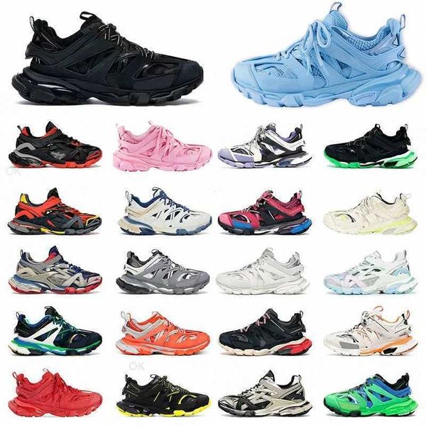 

designer luxury track 3 3.0 tess.s gomma leather brand men women casual shoes white black pink blue sneakers trainer nylon printed plattgl1#