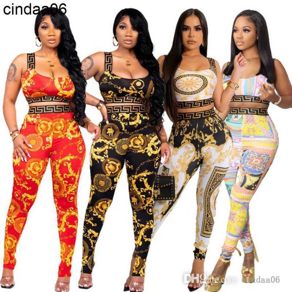 

designer tracksuits women summer two piece set slim fit suspender tank bodycon high waist pants 2pcs sets nightclub suit, Gray