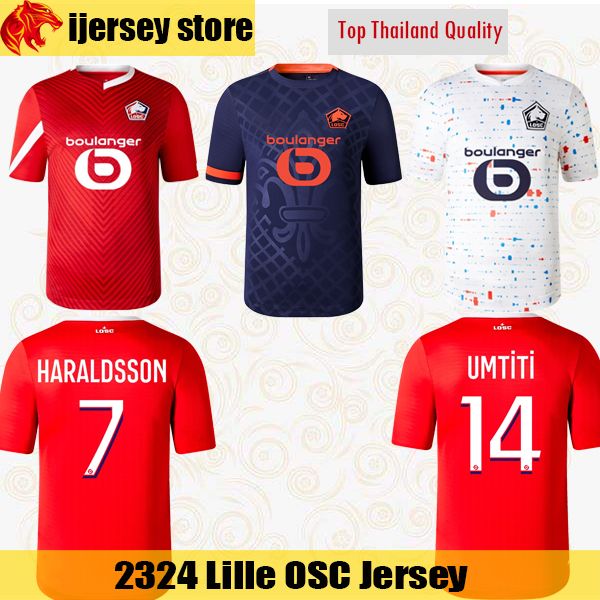 

23 24 lille osc soccer jerseys haraldsson 2023 2024 umtiti angel j.david maillots de foot cabella ounas m.bayo ismaily virginius football sh, Black;yellow