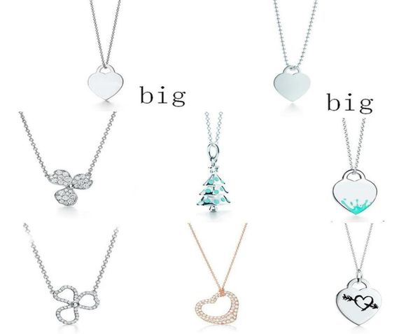 

new 100 925 sterling silver christmas tree rose gold love necklace flower rhyme series paved diamond flower pendant necklace279z2479227