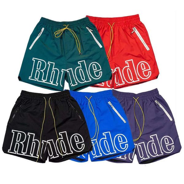 

designer shorts rhude shorts summer fashion beach pants men street wear red blue black purple pants mens short us siize, White;black