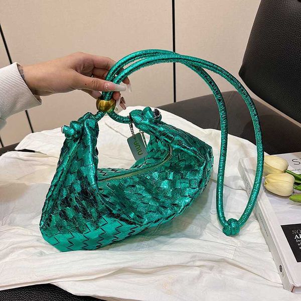 

woven women's bag french high-end feeling large capacity commuting hand held shoulder bag niche fashion dumpling bag