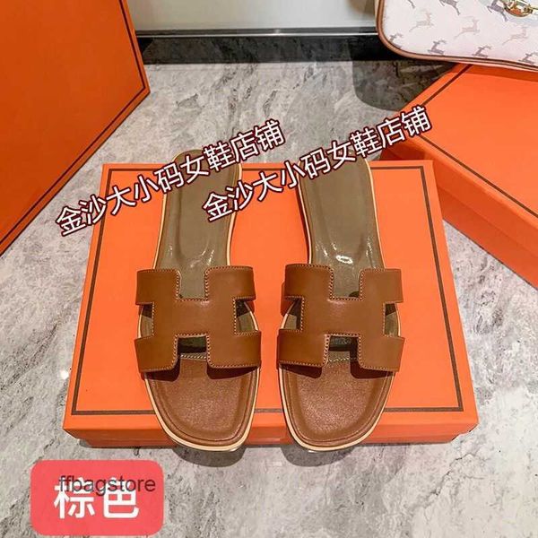 

versatile h genuine sandal high women beach slippers designer edition oran leather h slide slipper women's women 2023 hremes girl summe