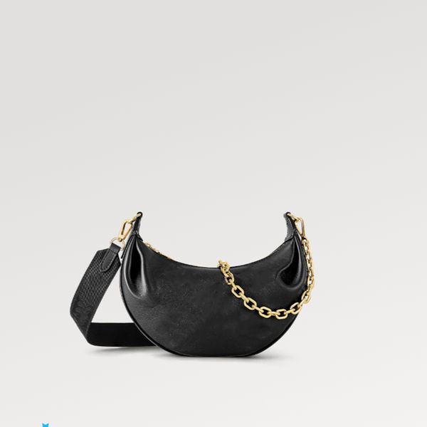 

explosion women's shoulder bag over the moon m59799 black puffy quilted and embroidered smooth calf leather gold-color chain luxury des