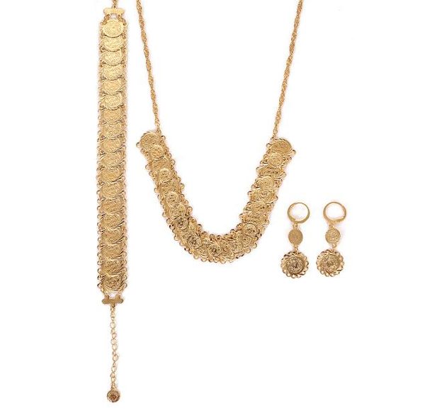 

money vintage coin earrings necklace bracelet gold color islamic muslim arab coins jewelry set7819759, Silver