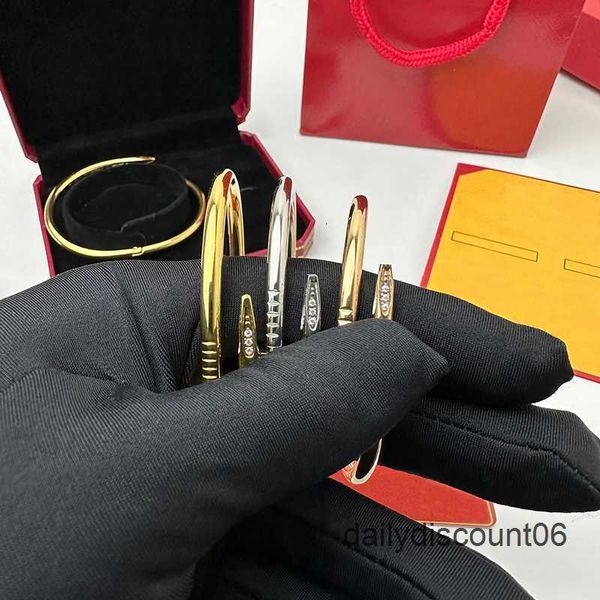 

nail bracelet carti bracelets silver bangle for men mens braclets armbands bangles braclet pulsera hombre personalizada bracciale oro bianco, Black