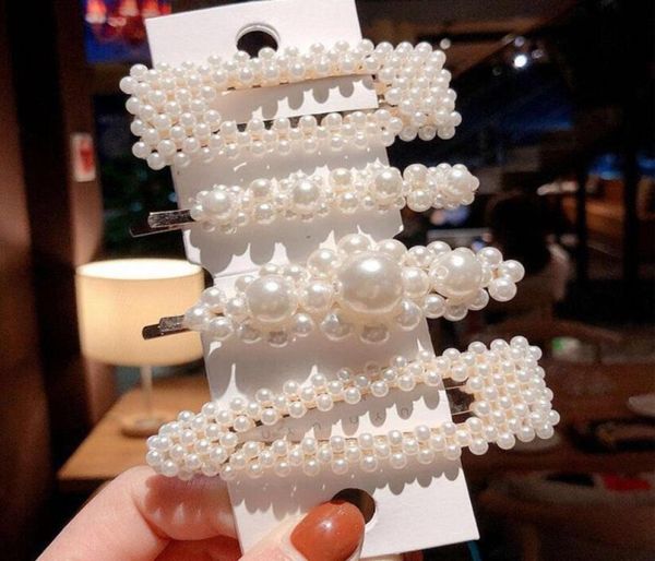 

new fashion women pearl hair clip elegant korean design pearl metal hair clips cute lady party hairpin hair accessories7550415, Golden;silver