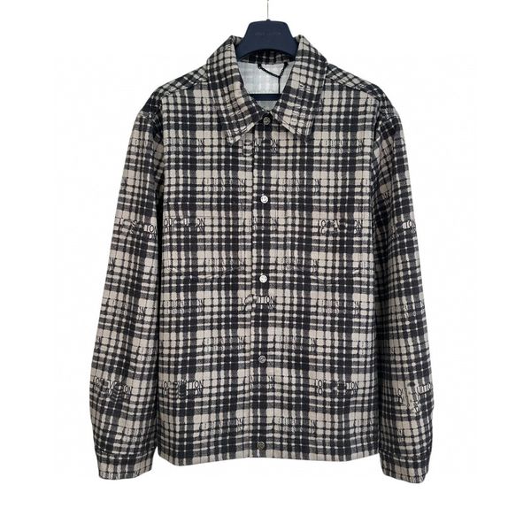 

2023 men's shirt plaid jacket autumn casual fashion women's windproof, sun proof and warm jacket, Black;brown