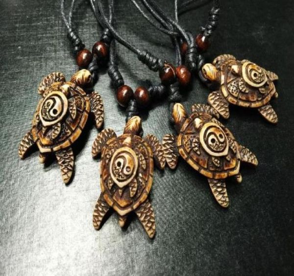 

12 pcs fashion jewelry imitation yak bone carving turtles pendant adjustable cord necklace62734913037515, Silver