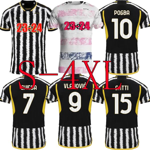 

s-4xl pogba soccer jerseys 23 24 vlahovic danilo milik kean chiesa mckennie locatelli juventu fans 2023 2024 football shirt, Black;yellow