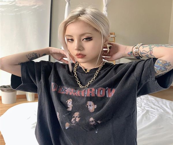 

women oversized t shirts men039s vintage tshirts deathrow print hip hop plus size man tshirt men woman tee streetwear washed 4605492, White;black