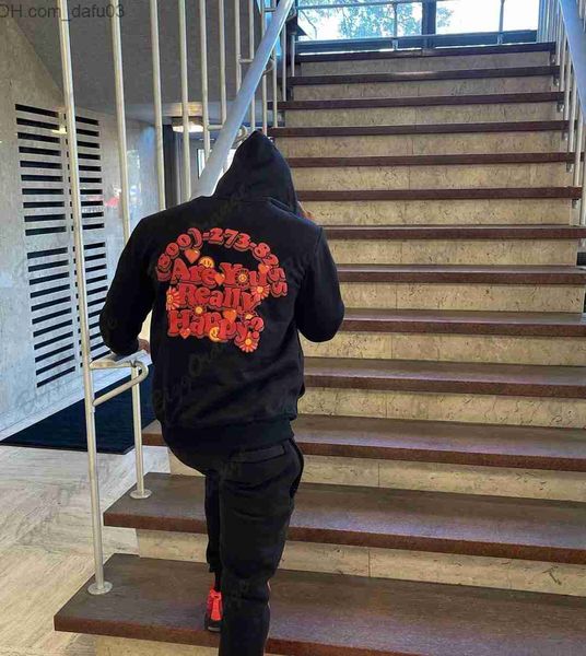 

men's hoodies sweatshirts heart shaped letter printing retro super dalian hoodie men's sweatshirt y2k street hip-hop harajuku casu, Black