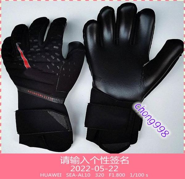 

2021 phantom elite men professional soccer goalkeeper gloves without finger protection goal thickened latex football gloves for go9465937, Black